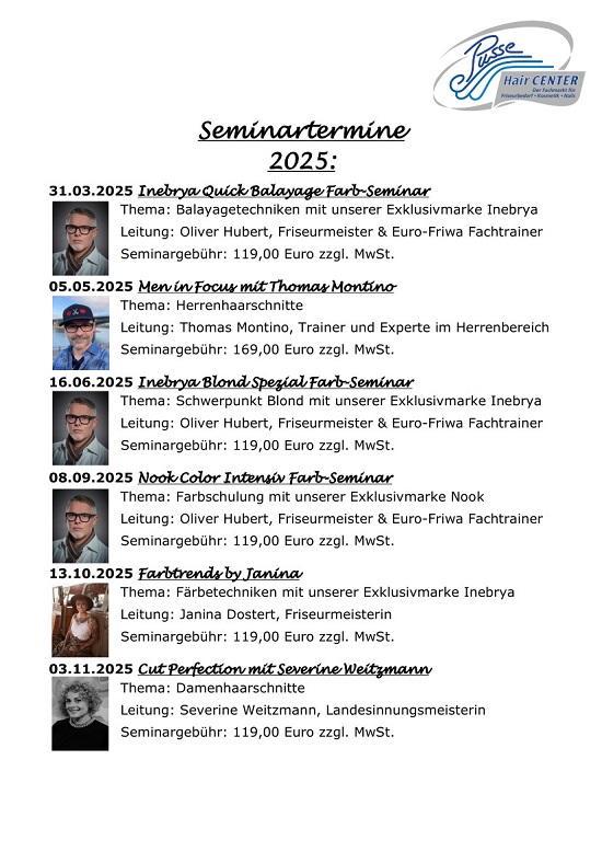 2025 Seminarplan Pusse